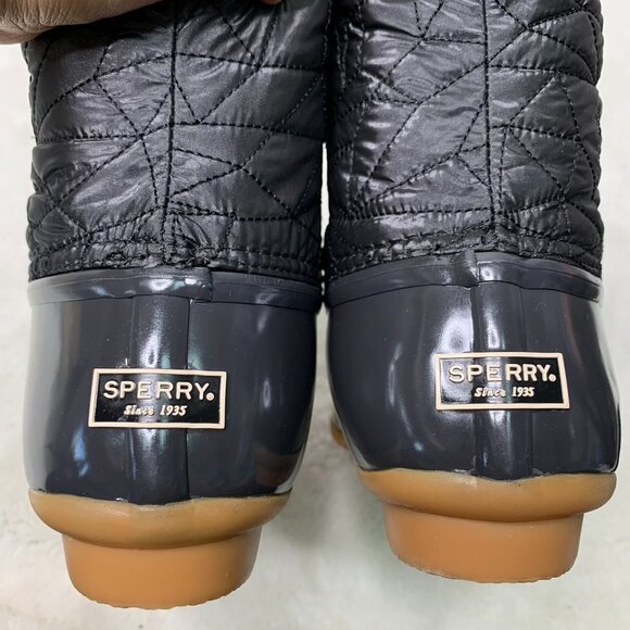 Sperry Women's Black Duck Boots Size 10 - Picture 8 of 16